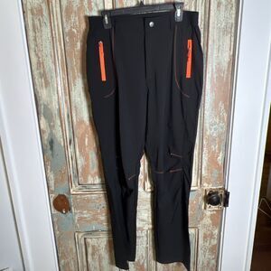 Men’s Outdoor Sports Activewear Athleisure Trousers Black With Orange Size 34